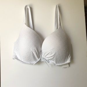 NWT shade & shore white eyelet tie front swim top